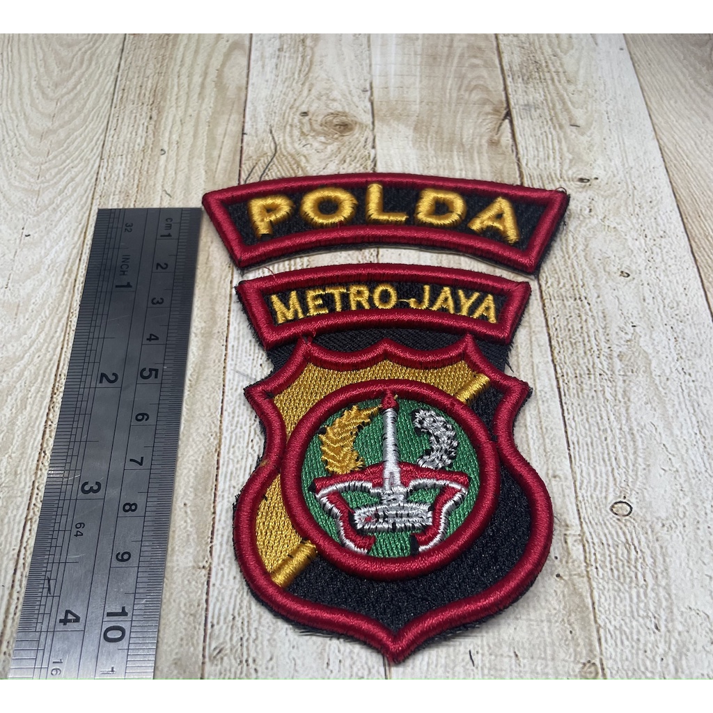 Badge Metro Jaya | Bordiran Pold* Satpam | Bordir Timbul | Badge Timbul