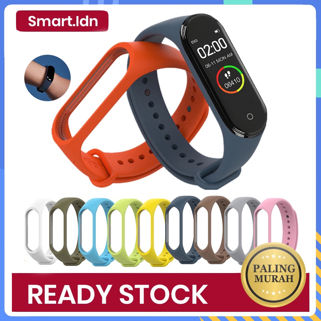 Tali Strap Jam Tangan Pintar Xiaomi Mi Band 5 6 3 4 5 6 Colorful Silicone Strap