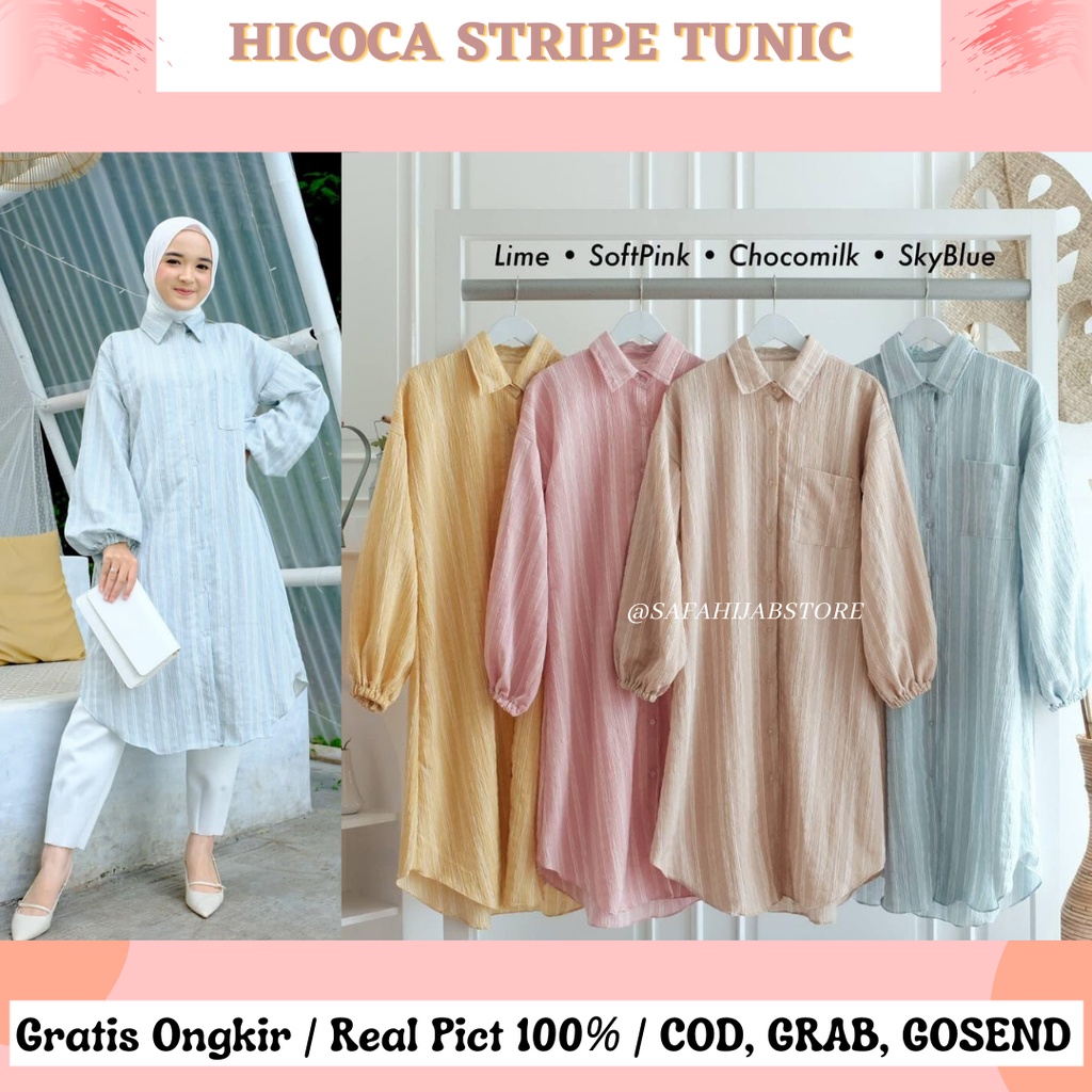 HICOCA STRIPE TUNIC / TUNIK KERJA / ATASAN WANITA