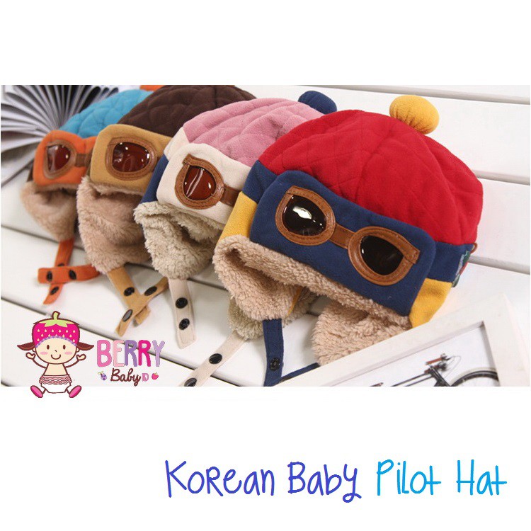 YooBerry Korean Pilot Hat Topi Pilot Bayi Anak Berry Mart