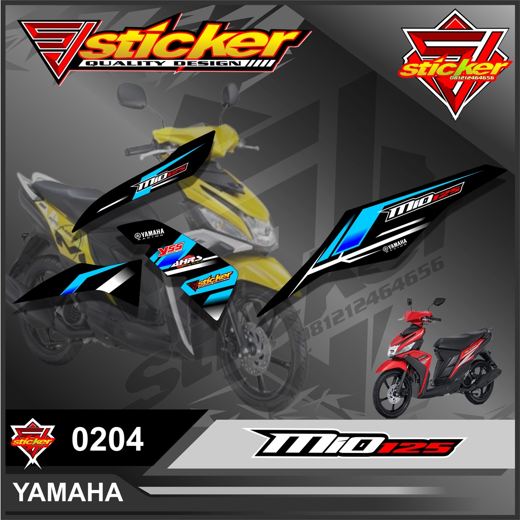 0204 STRIPING STICKER MIO M3 SEMI FULL VARIASI DISAIN RACING STRIPING MIO M3 MURAH