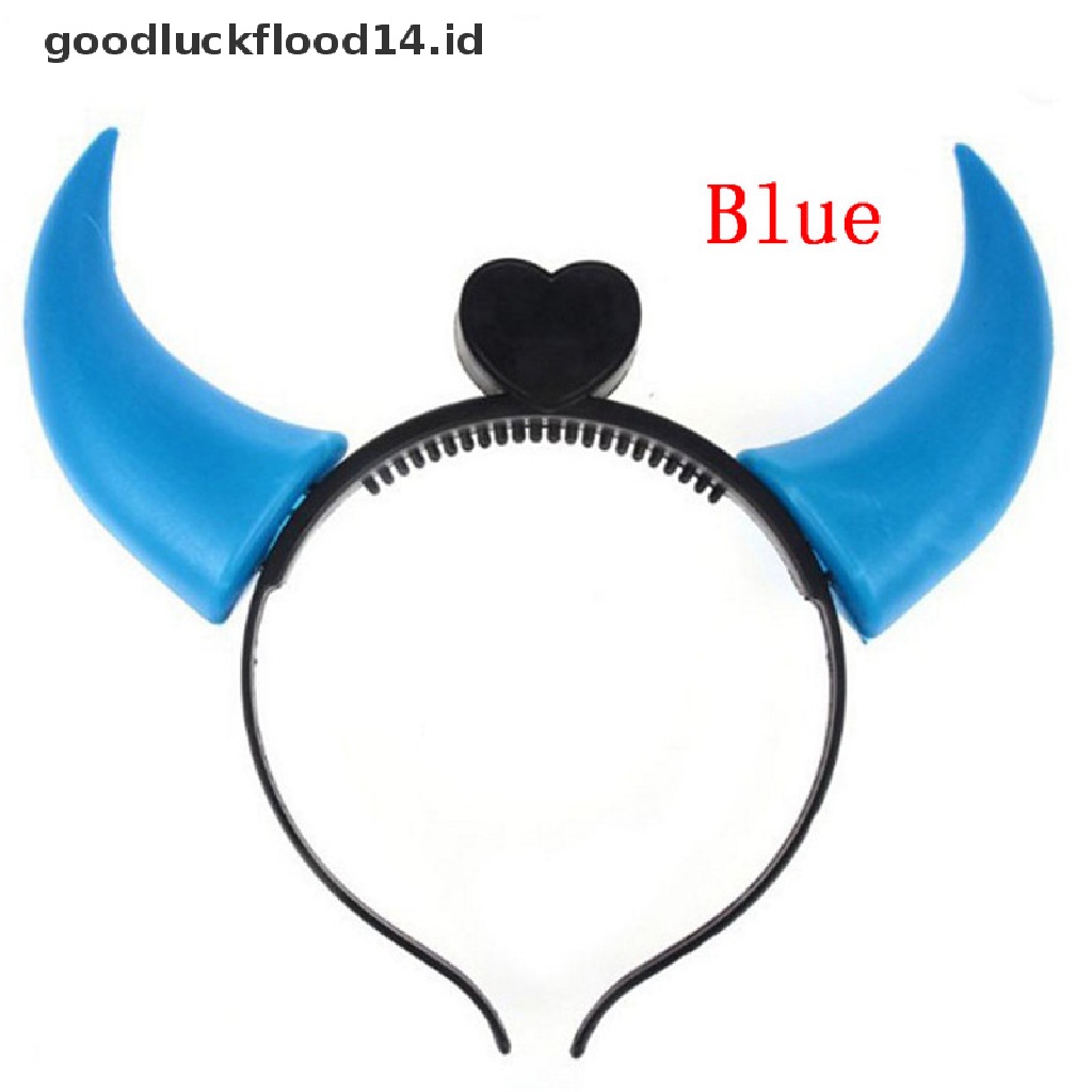 [OOID] Colorful LED Lamp Glowing Horns Luminous Devil Lights Halloween Party Headband  ID