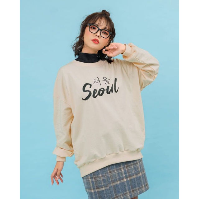 Jaket sweater Crewneck oversize pakaian pria wanita Outerwear Korean Style SEOUL Japan terbaru