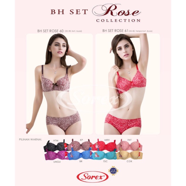 Bra bh setelan set Rose 60 Kawat Sorex