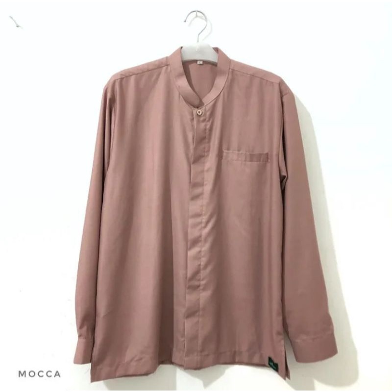 Kemko kemeja Koko lengan panjang jayn MQ fashion warna mocca