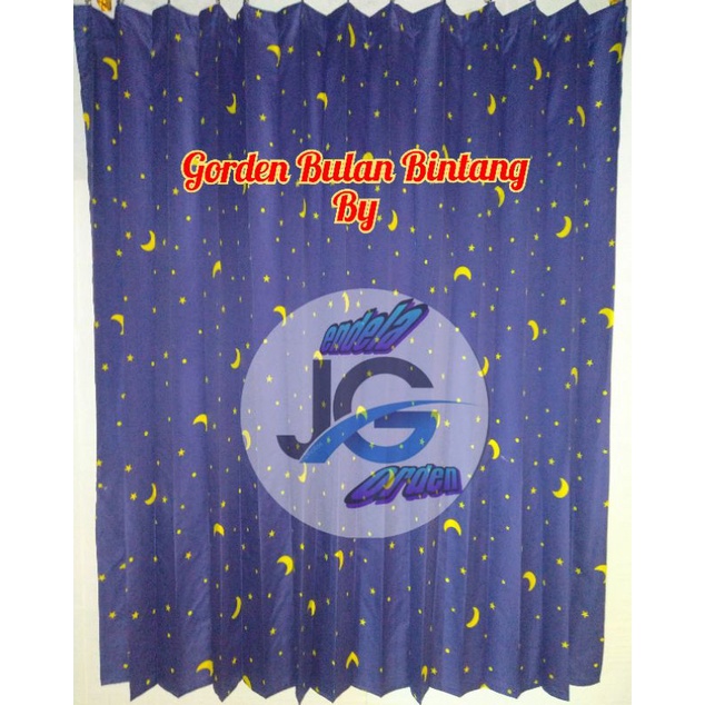 tirai gorden" karakter bulan bintang sprei