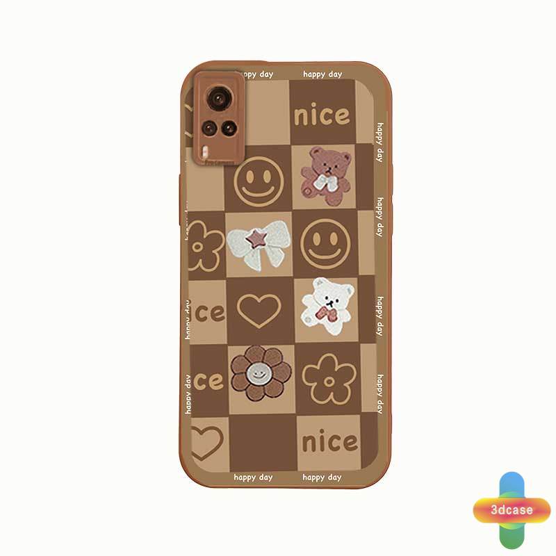 Casing Samsung A52 A32 A12 A51 A03S A10S A50 A20S J7 Prime A02S A20 A72 A50S A10 A30S A52S A30 M12 M10 M01S A54 A15 A16 A9 A5 Y12 Y20 A12 Ins Cartoon Bear Flowers Angel Eyes Camera Protector Phone Case