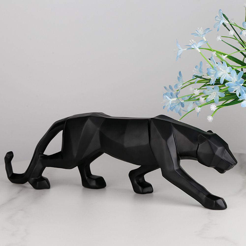 Patung Geometris Abstrak Nanas Modern Desktop Statue Animal Dekorasi Rumah Patung Leopard