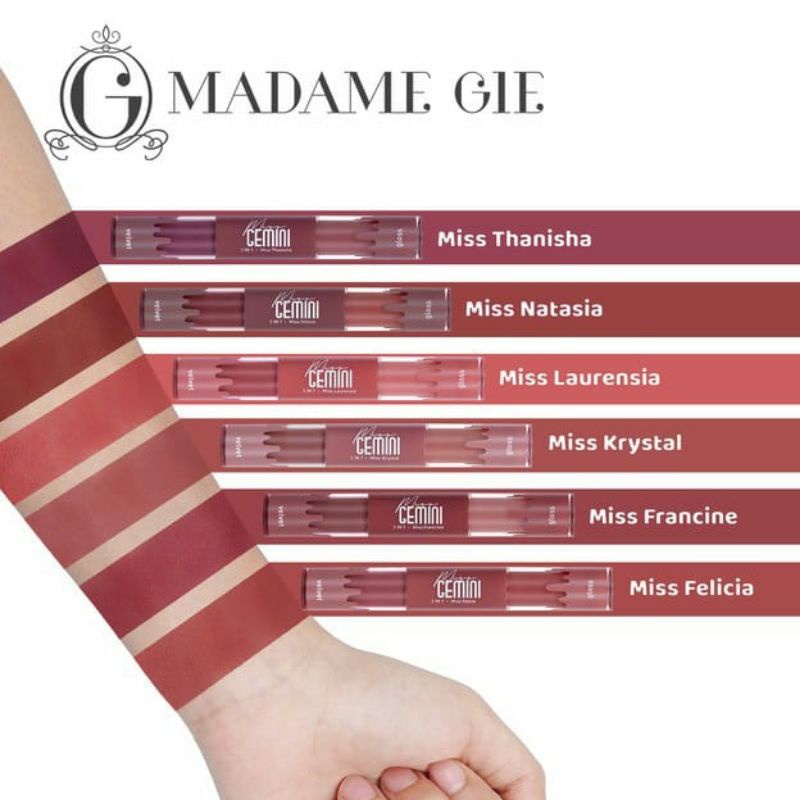 MADAME GIE Miss Gemini 2 in 1 Gloss n Velvet - Make Up Lipstick