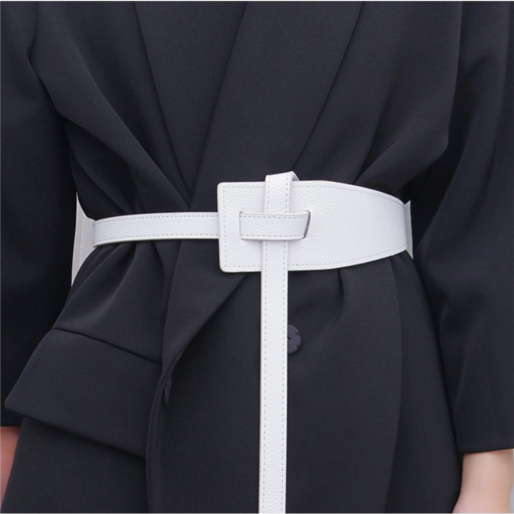 Ikat Ban Pinggang Wanita Lilit A153 KNOTTED IMPOR Korea Fashion Kulit PU Gaya Trend Wide Waist Simple Women Belt