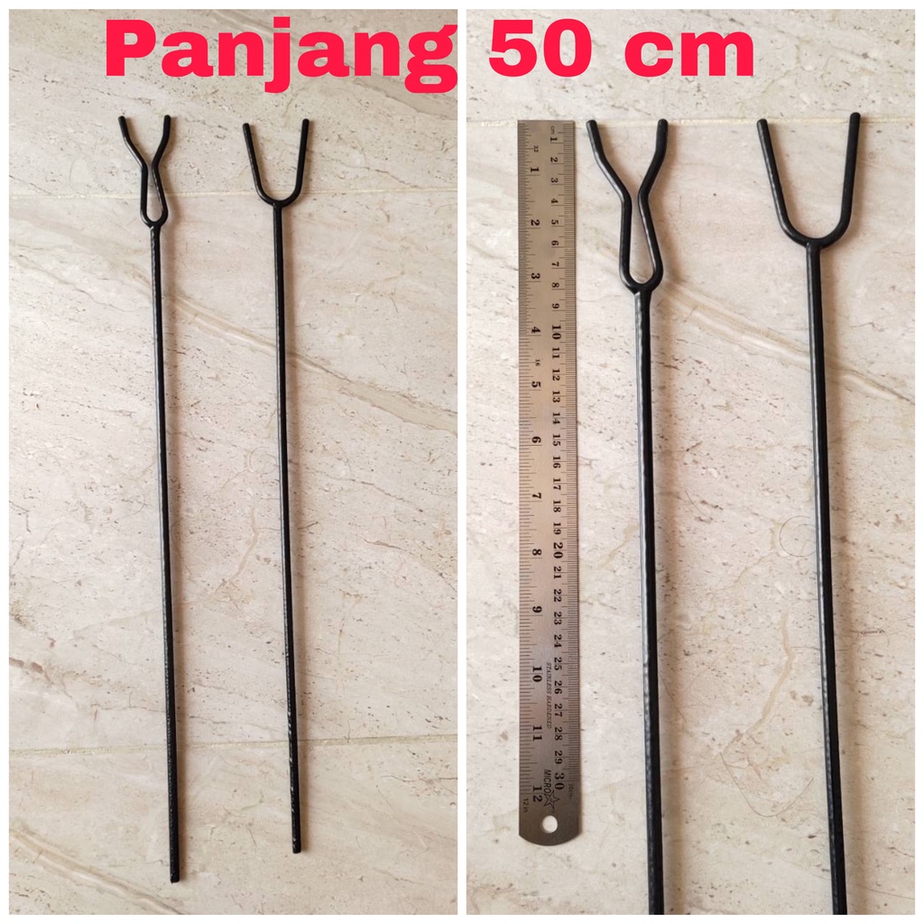 Penyangga Joran Cagak / Jagrak / Congkok Besi dan Stainless Steel Panjang 50cm