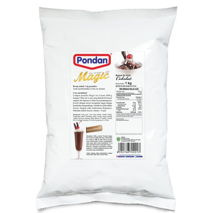 

PROMO PONDAN ICE CREAM MAGIC COKELAT 1 KG TEPUNG ICE CREAM - BULKY