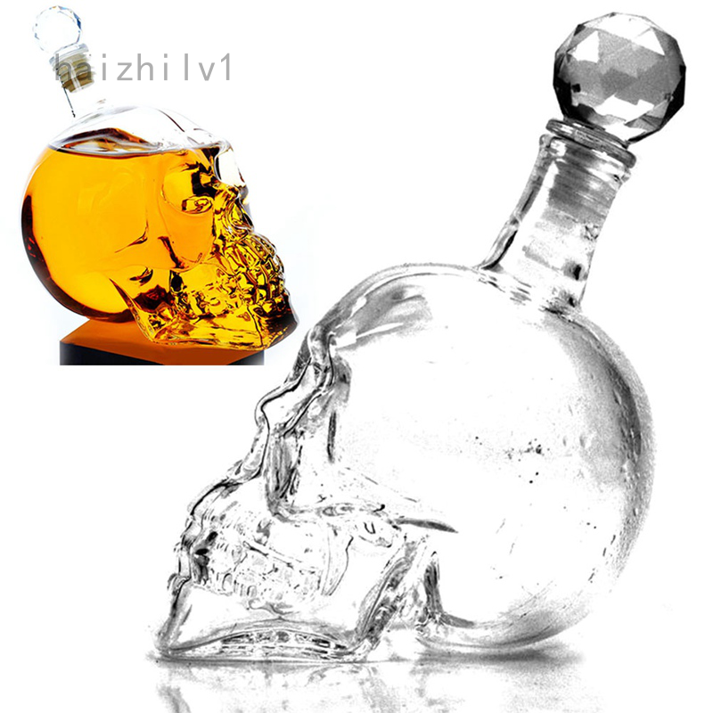 Haizhilv1 Qingqing1 Zhengtiana 1000ml Botol Kaca Kristal Bentuk Kepala Tengkorak Untuk Whiskey Vodka Wine Shopee Indonesia