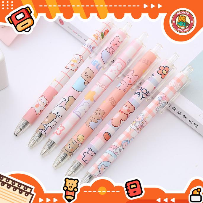 %$%$%$%$] Pulpen Mekanik Lucu Karakter Bear Aesthetic Gel Pen PN0362