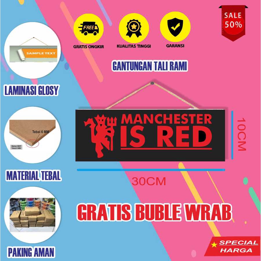 Hiasan Dinding Dekorasi Pajangan Dinding Kayu Manchester United Walldecor Keren