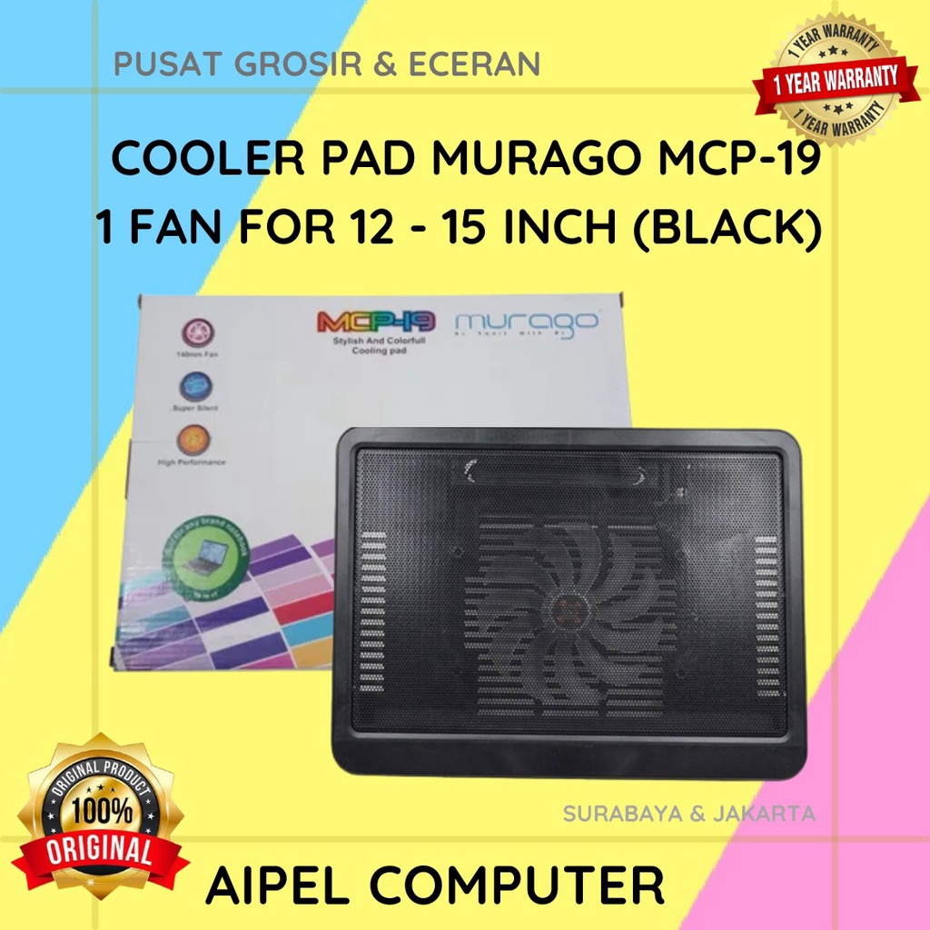 MCP19 | COOLER PAD MURAGO MCP-19 1 FAN FOR 12 - 15 INCH (BLACK)