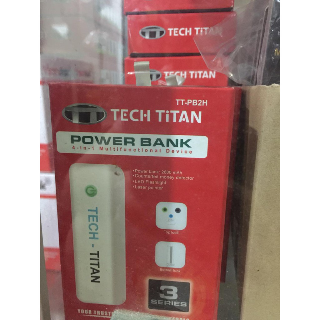 Power Bank TECH TITAN 2800mAh TT-PB2H | Powerbank dengan Laser Pointer untuk Presentasi