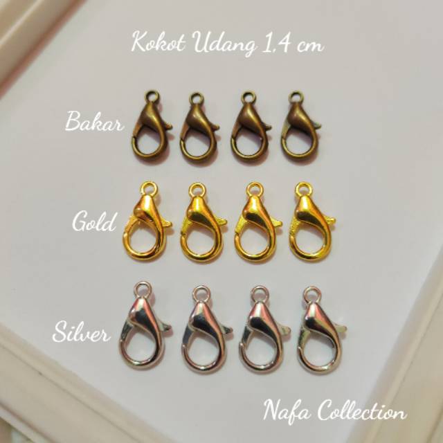 Kokot Udang 1 Lusin (12 pcs) untuk konektor masker , Kait gelang, Kait kalung