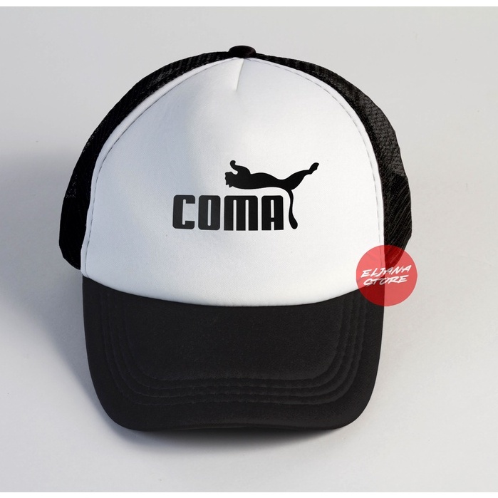 Coma / Topi Trucker / Topi Band / Topi Baseball / Trucker Hat / Topi Jaring Distro / Topi Premium / Topi Sablon/ Topi Custom