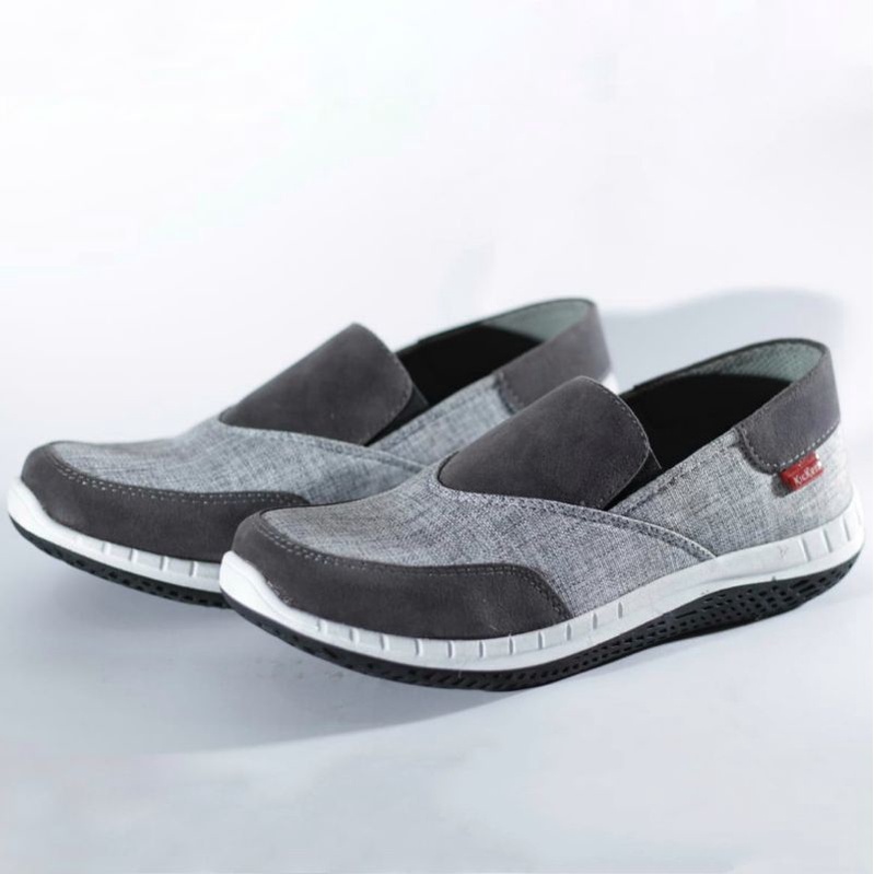 Sepatu Pria Kulit Slip On Kasual Sintetis Suede Premium Sol Karet Lenture