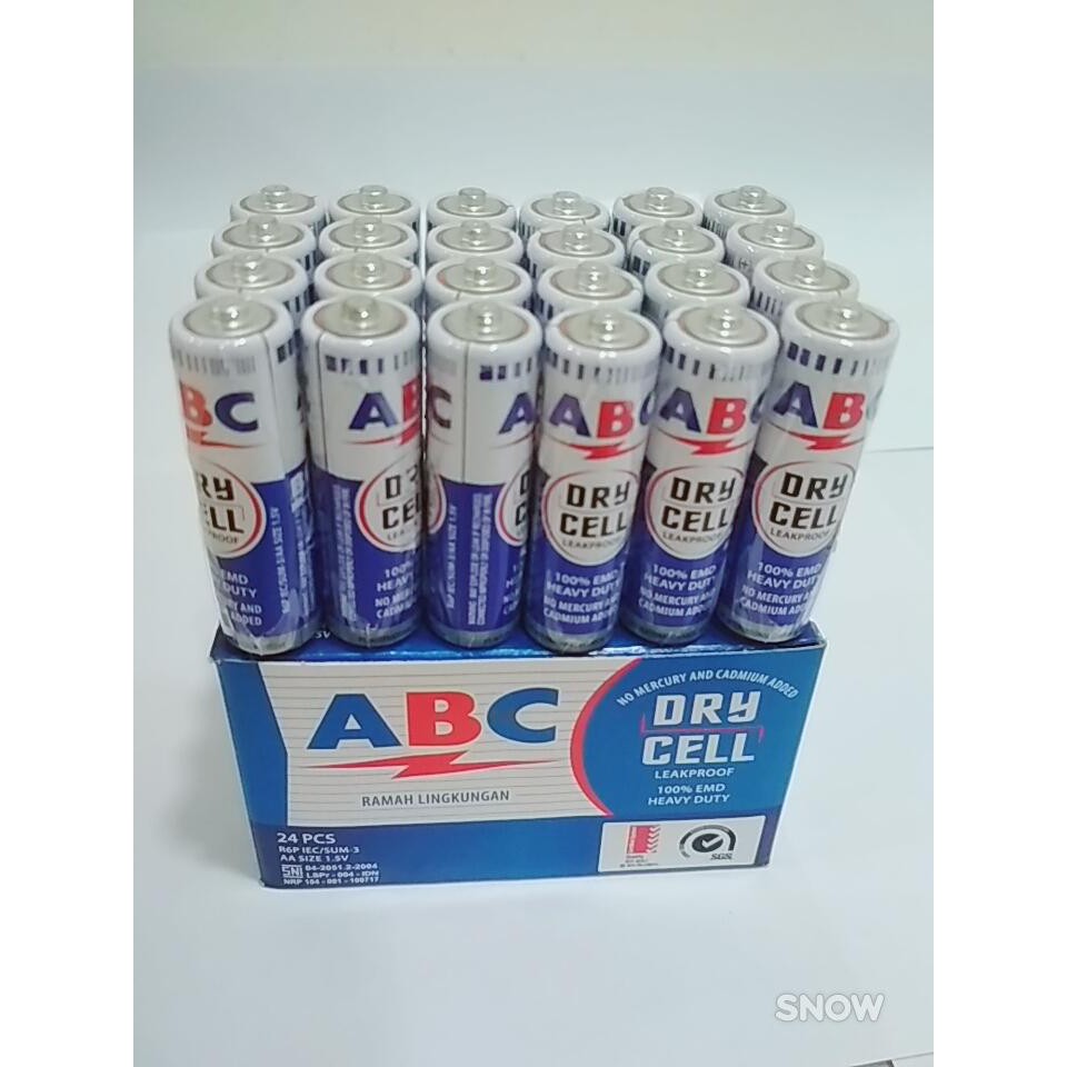 Baterai ABC Biru Battery Jam AA 1 dus 24 pcs Type 1.5V Baterai Jam Dinding Multifungsi