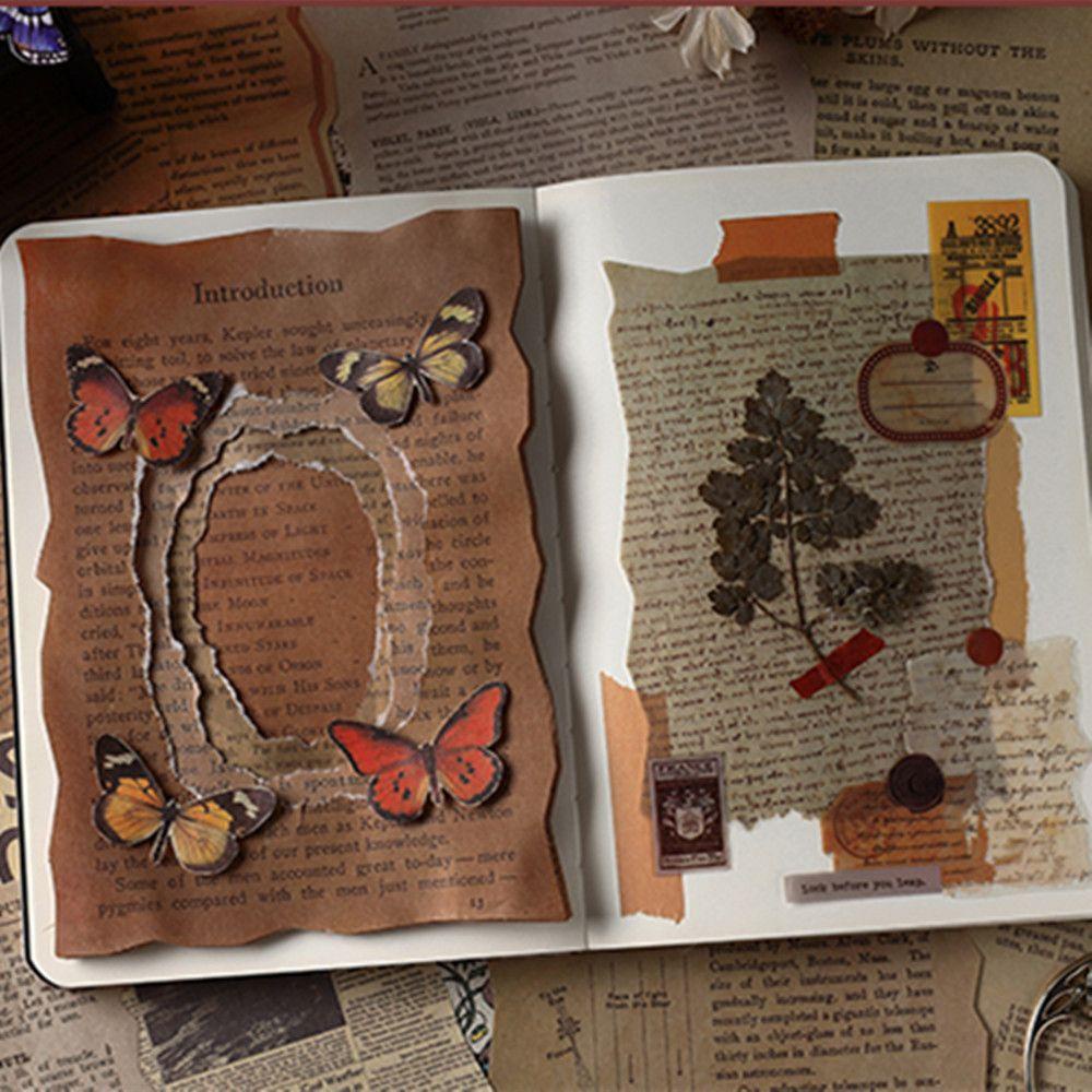 R-flower 25pcs Retro Kertas Stiker Kantor Perlengkapan Sekolah Memo Pads Notes Diary Dekorasi Album Scrapbooking Hias