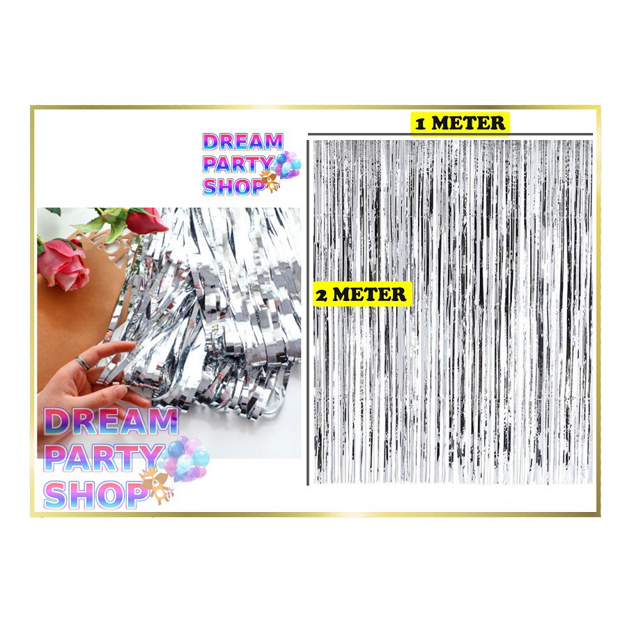 Tirai Silver Foil/ Tirai Foil Silver/ Tirai Ultah/ Background Ultah/ Gorden Foil Ultah