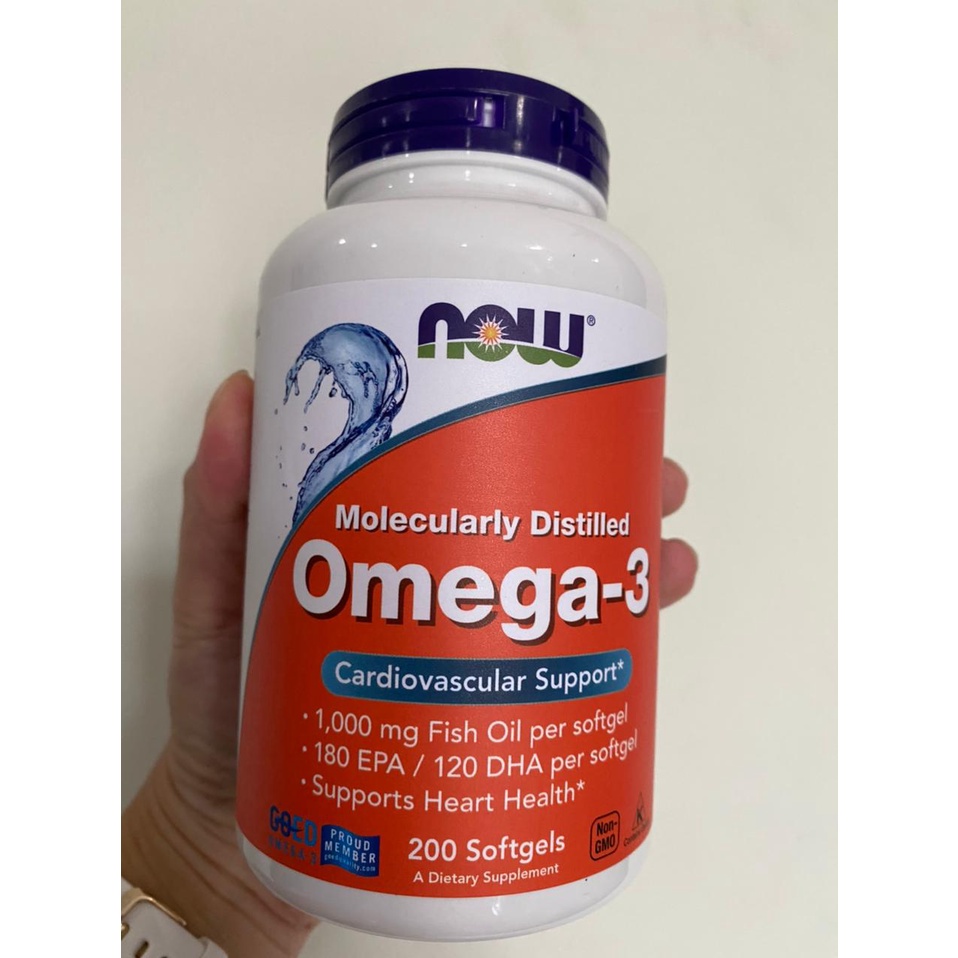 Now Foods Omega 3 1000 mg 180EPA 120DHA Molecularly Distilled