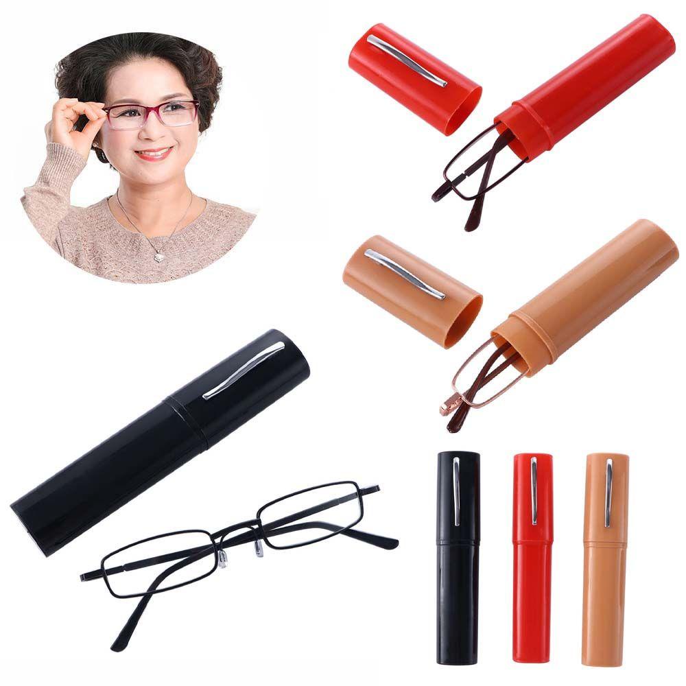 Needway   Kacamata Baca Wanita Sekolah Lansia Kantor Dengan Pulpen Tabung Case Spectacles Glasses Aksesoris Pelindung Mata Anti Blue Light Glass