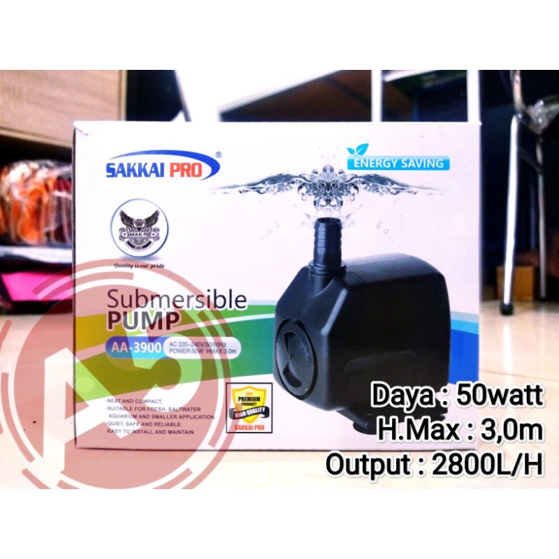 POMPA KOLAM HIDROPONIK SUBMERSIBLE PUMP SAKKAI PRO AA 3900