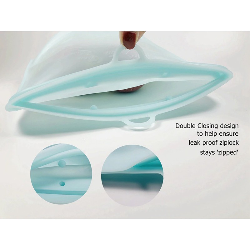 PULISI Kantong Plastik Makanan Silicone Food Bag Reuseable Leakproof / Tempat Makan / Food Bag / Kantong Makanan