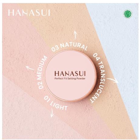 ^ KYRA ^ Hanasui Perfect Fit Setting Powder Bedak Tabur Make up Kosmetik Wajah - Netto 12 gr