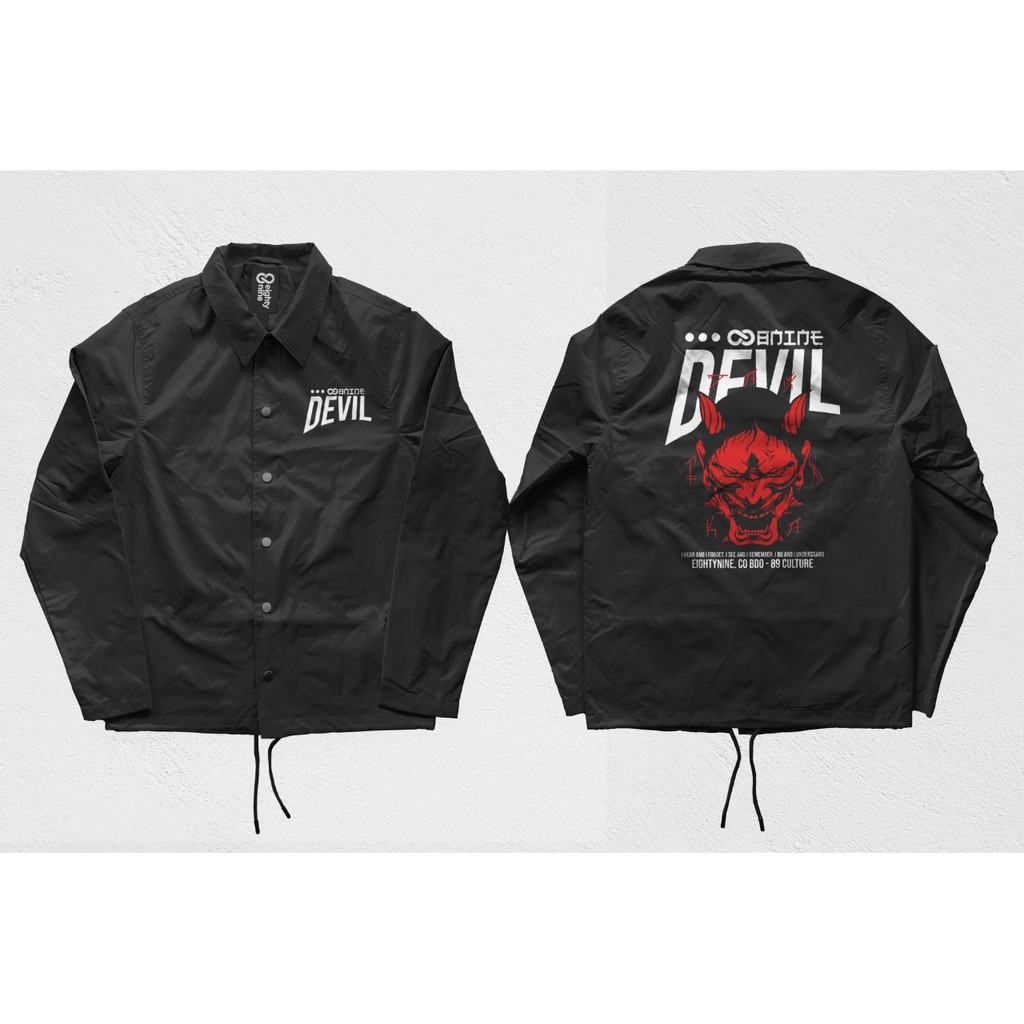 Jaket Coach EIGHTYNINE DEVIL – Black Fashion Trendy Casual Pria Good Brand Quality Stylish