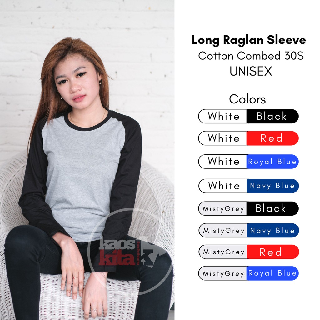 REGLAN PANJANG PREMIUM / COMBED 30S DAN COMBED 28S