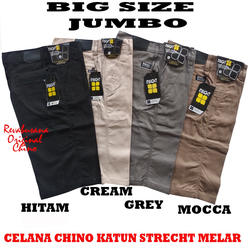 Celana Pendek Pria Chino Size 39-48 JUMBO Bahan Melar Casual Distro