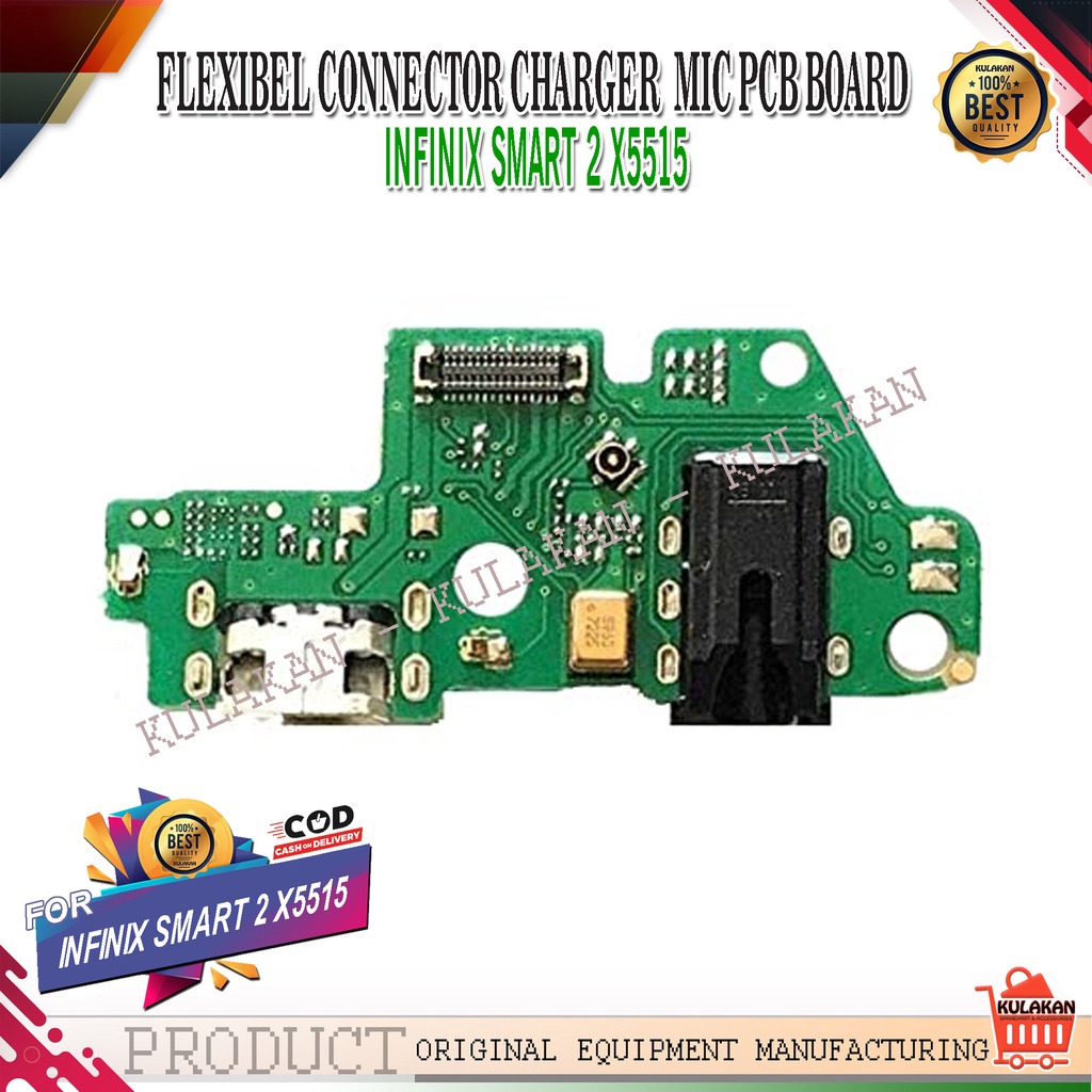 FLEXIBEL CONNECTOR CHARGER MIC PCB BOARD INFINIX SMART 2 X5515 ORI BARU