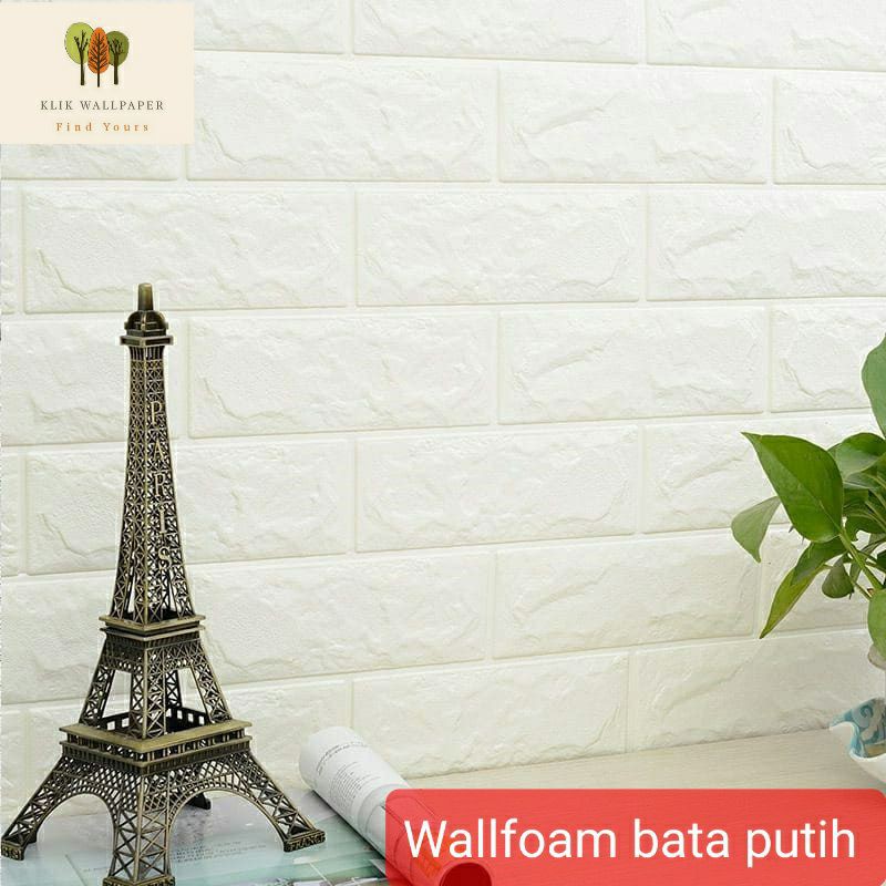 Wallpaper wallfoam foam bata putih 3d