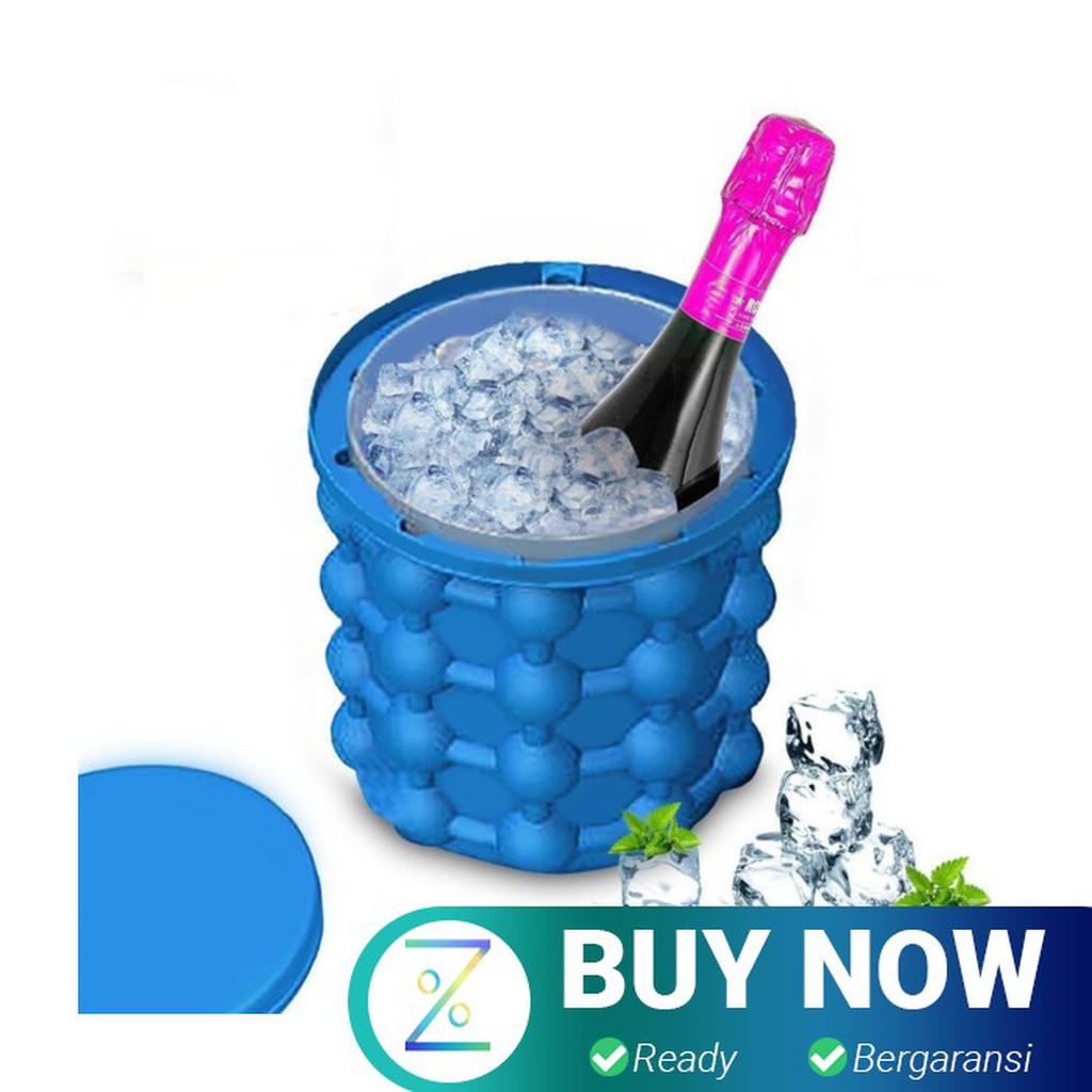 Ice Genie Pencetak Es Batu Ice Cube Maker 3D Silicone Mold - C01 - Blue