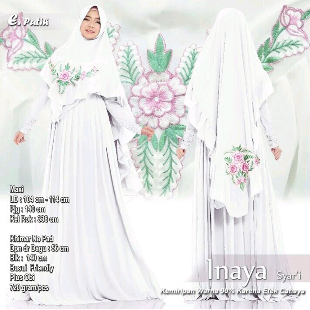 Baju gamis wanita busana muslim wanita  maxi dress KF-inaya syari