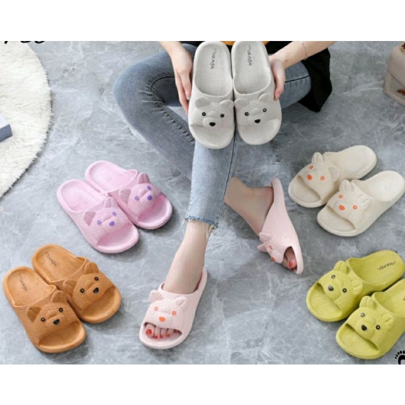 sandal slop jely wanita wedges /sandal slop karet wanita terbaru