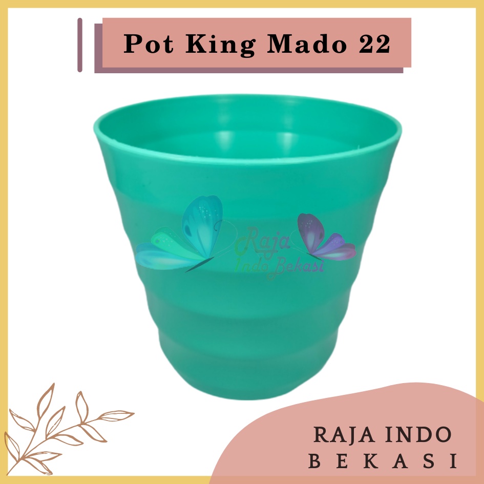 RAJAINDOBEKASI Pot King Mado 22 Putih Ungu Transparan Hijau Tosca Biru Pink Hitam Pastel Da 18 Cm Pot Plastik Murah Lucu Pot Mado Lovenia 10 12 18 22 27