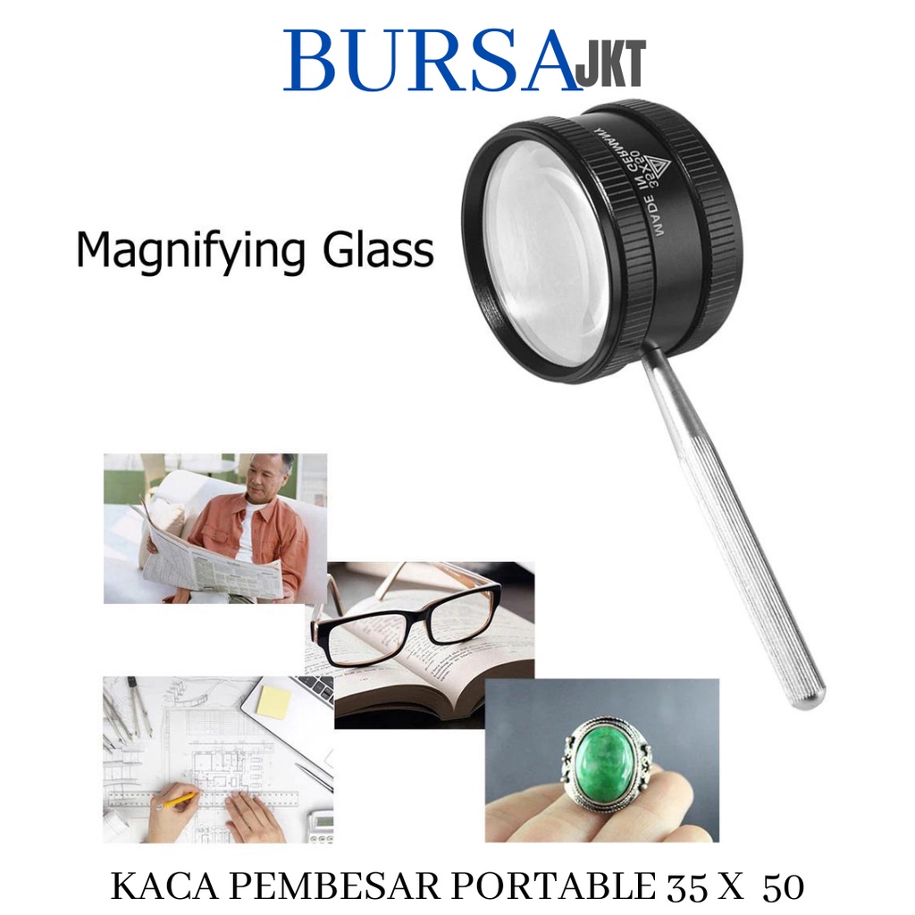 KACA PEMBESAR 35 X 50 MM LENSA OPTIK K9 PORTABLE PEMBESARAN 35 X