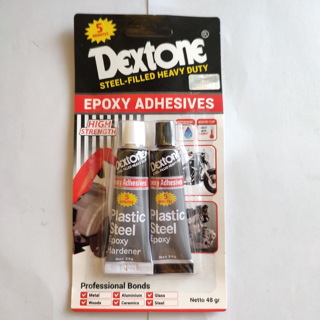 LEM CAMPUR DEXTONE 5 MENIT PLASTIC STEEL 48 GRAM