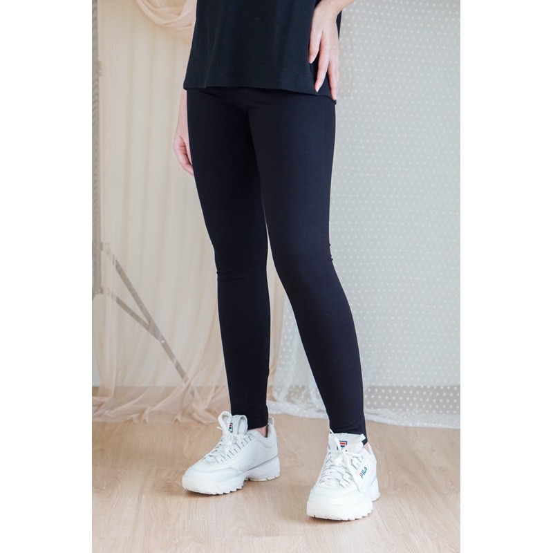 Bymeldev Premium Legging Basic Hitam Nonbumil Bumil Allsize &amp; Jumbo