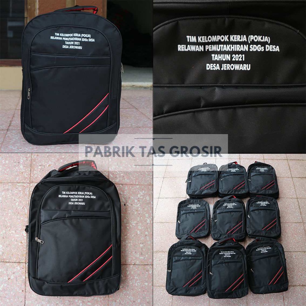 ORDERAN GROSIR MURAH TAS RANSEL ELITE POLO GARIS MIRING SABLON POKJA RELAWAN PEMUTAKHIRAN SDGS DESA