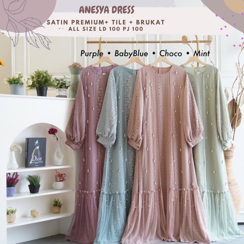 Anesya Tille Dress Ld 100/Dress Sage/Dress Maternity//Dress Kondangan/Dress Lamaran/Dress Seragaman