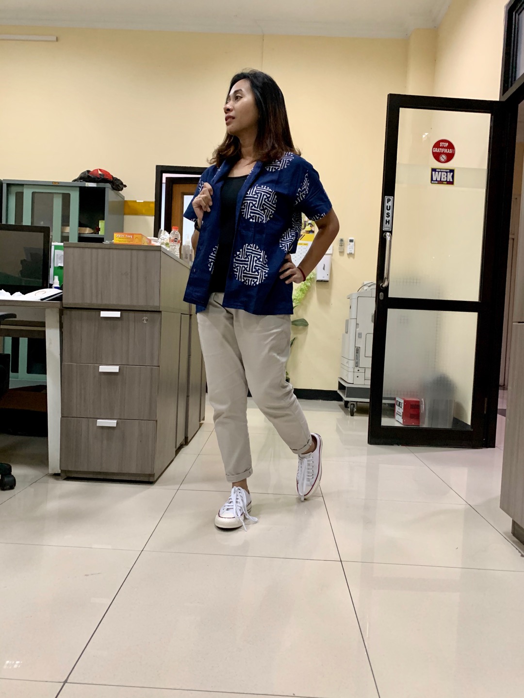 Nigaya Batik -kanna Top | Blus Batik Wanita | Batik Wanita Lengan Pendek | Atasan Batik Wanita Kerja