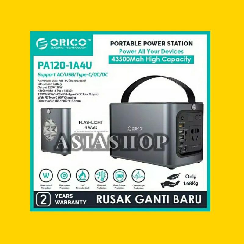 ORICO PA120-1A4U Portable Power Station（120W）