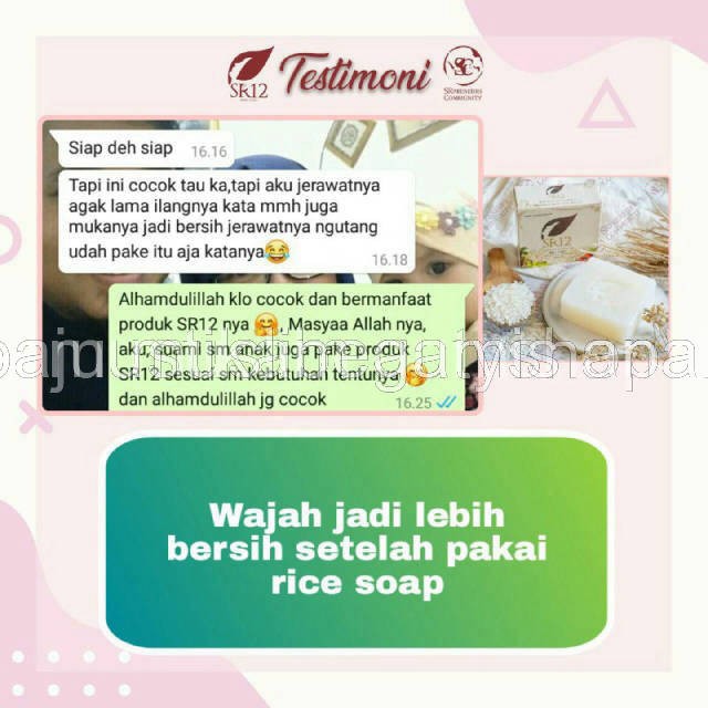 SABUN BERAS HERBAL SR12 TERLARIS..!! RICE SOAP / SABUN JERAWAT BPOM / KULIT BERMINYAK &amp; SENSITIF