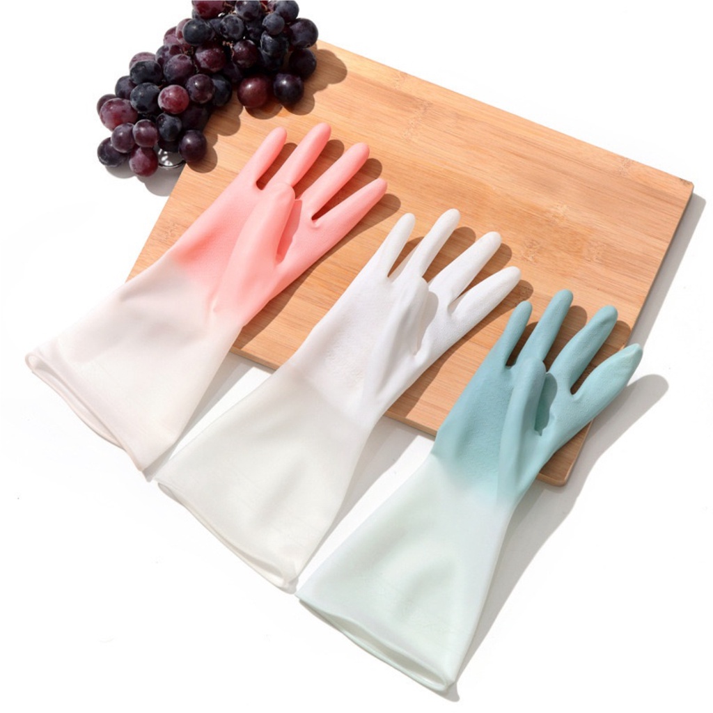 Sarung Tangan Plastik ElastisTebal Latex Sarung Tangan Cuci Piring / Sarung Tangan Berkebun All Size FW88
